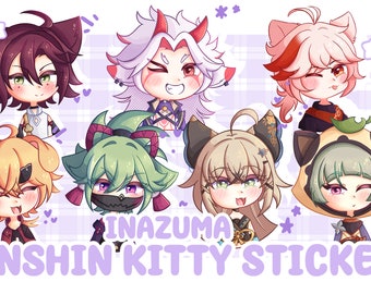 Autocollants Genshin Kitty ! Édition Inazuma !」