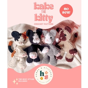 Kake Kitty Crochet Pattern - Crochet Pattern, cat pattern, crochet kitty pattern, lovey cat pattern, stuffed kitty pattern