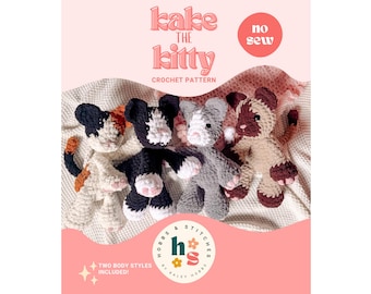 Kake Kitty Crochet Pattern - Crochet Pattern, cat pattern, crochet kitty pattern, lovey cat pattern, stuffed kitty pattern