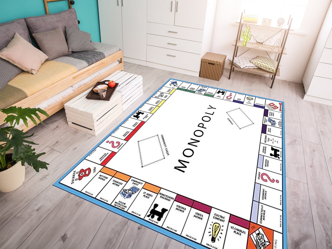 Monopaly Rug Monopoly Board Game Rug: Non-slip Kids Playroom Decor - Etsy