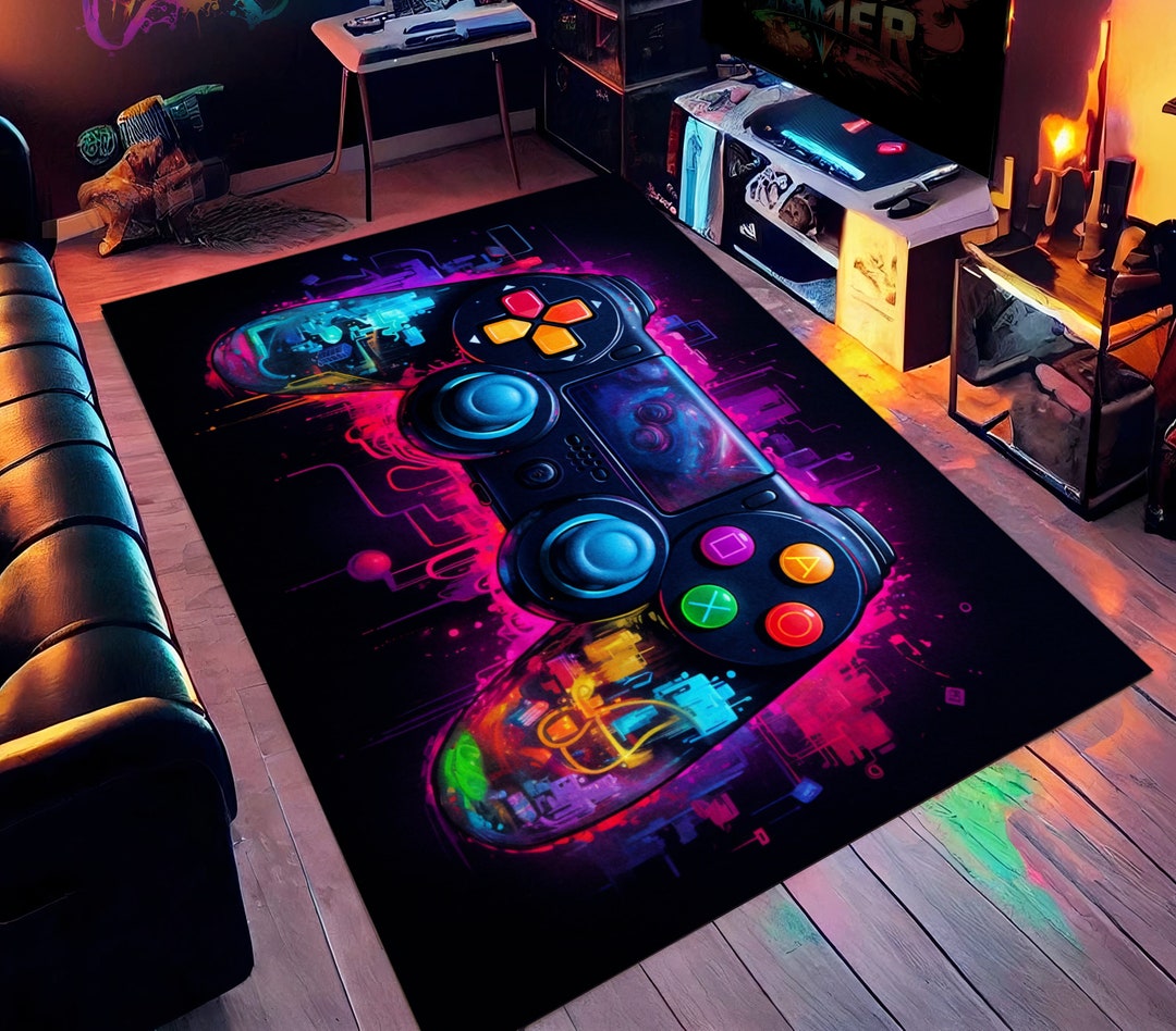 Gaming Rugs A Sort Gaming Room Rug, Joystick Rug, Cool Rug, Gamer Rug, Gift for Gamer, E ...