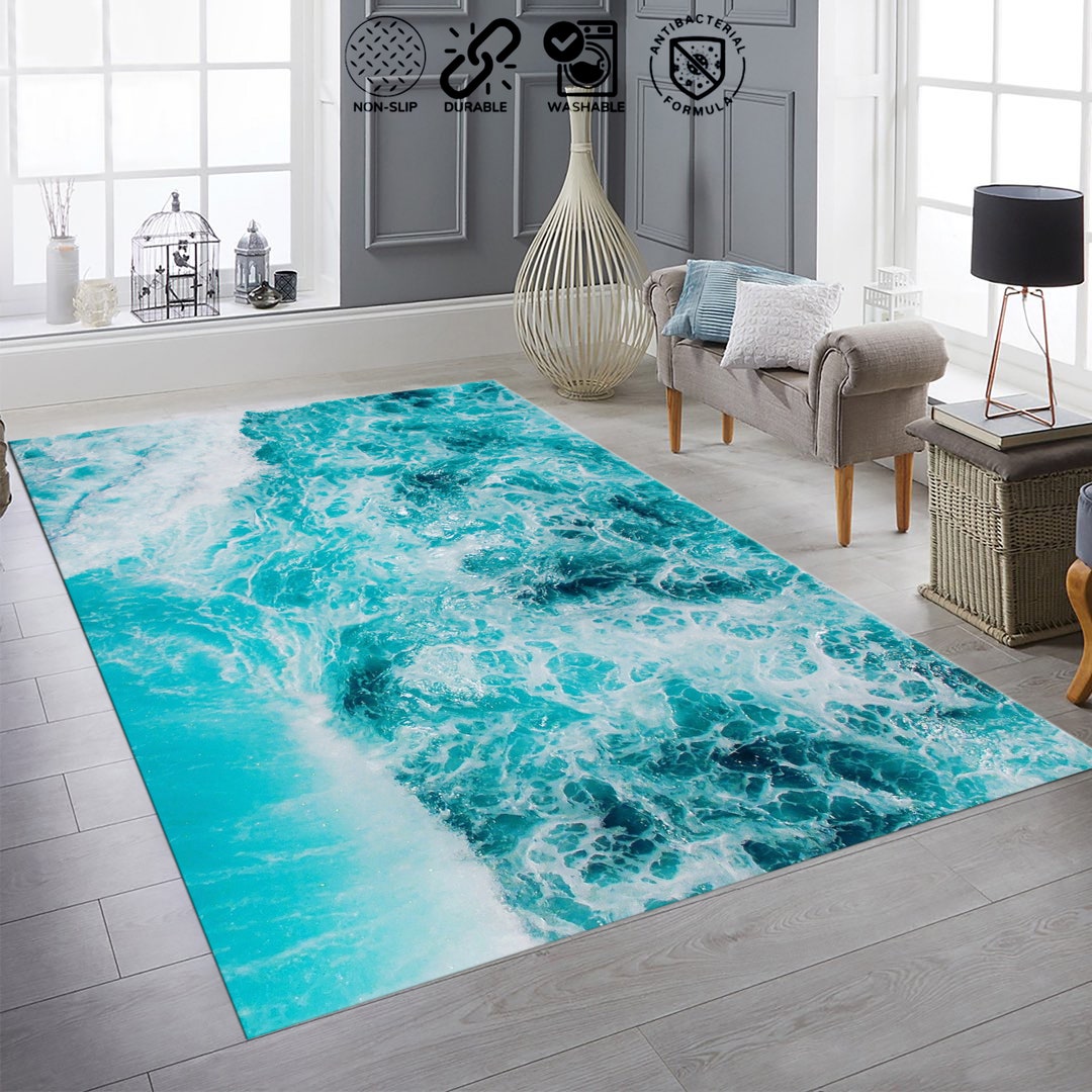 Beach Theme Rug,ocean Theme Rug,seashell Rug,sea View Rug,gift for Her