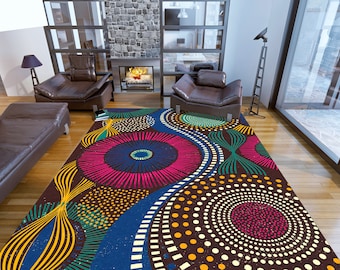 Colorful African Style Rug: Non-Slip Ethnic Home Decor