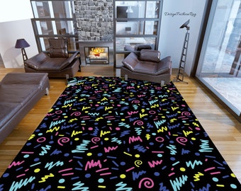 80s Arcade Rug: Retro Game Room Carpet