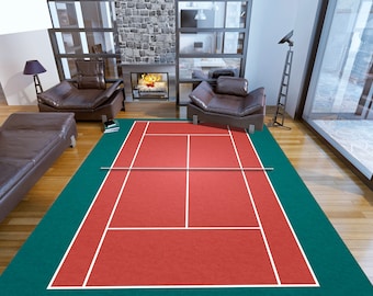 Tennis Court Area Rug: Novelty Sports Rug