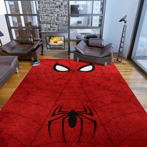 Spider Man Carpet, Super Hero Rug, Spiderman Rug, Cartoon Movie Rug, Amazing Spiderman Rug, Spiderman Pattern, Gamer Room Rug, Kids Room Rug