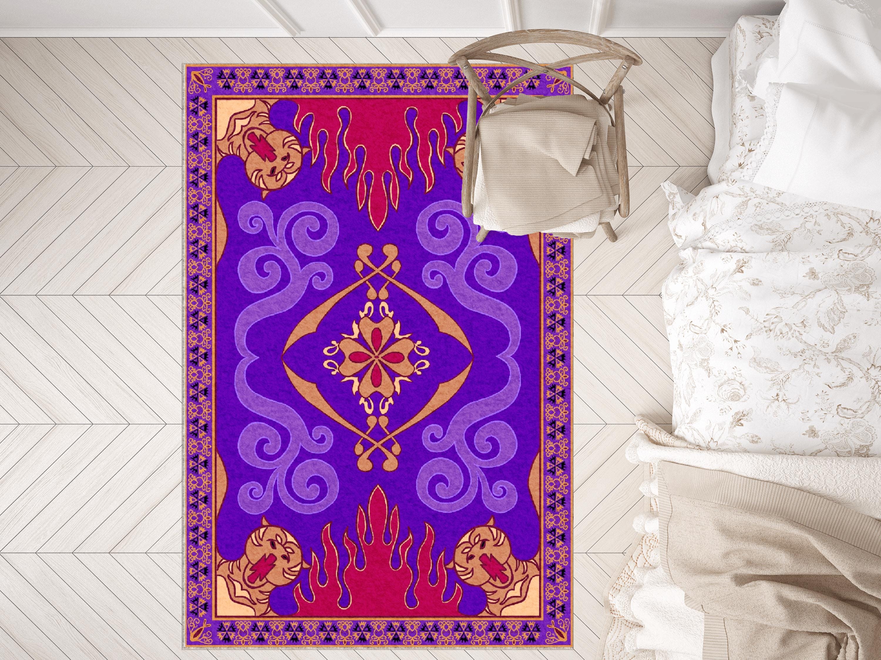 Aladdin Inspired Rug: Handwoven Magic Carpet, Vintage Oriental