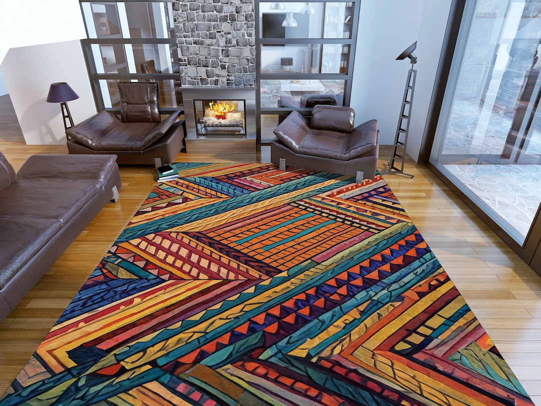 Rasist Rug Colorful Ethnic Rug: Vintage African Style, Non-slip Doormat - Etsy