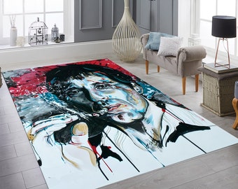 Scarface Rug: Tony Montana Art, Machine Washable, Non-Slip