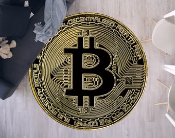 Bitcoin Rug, 3D Bitcoin Rug, Bitcoin Area Rug Living Room Non-Slip Carpet, Cool Office Decor,Gift for Him,Non slip Rug,Popular Patterned Rug