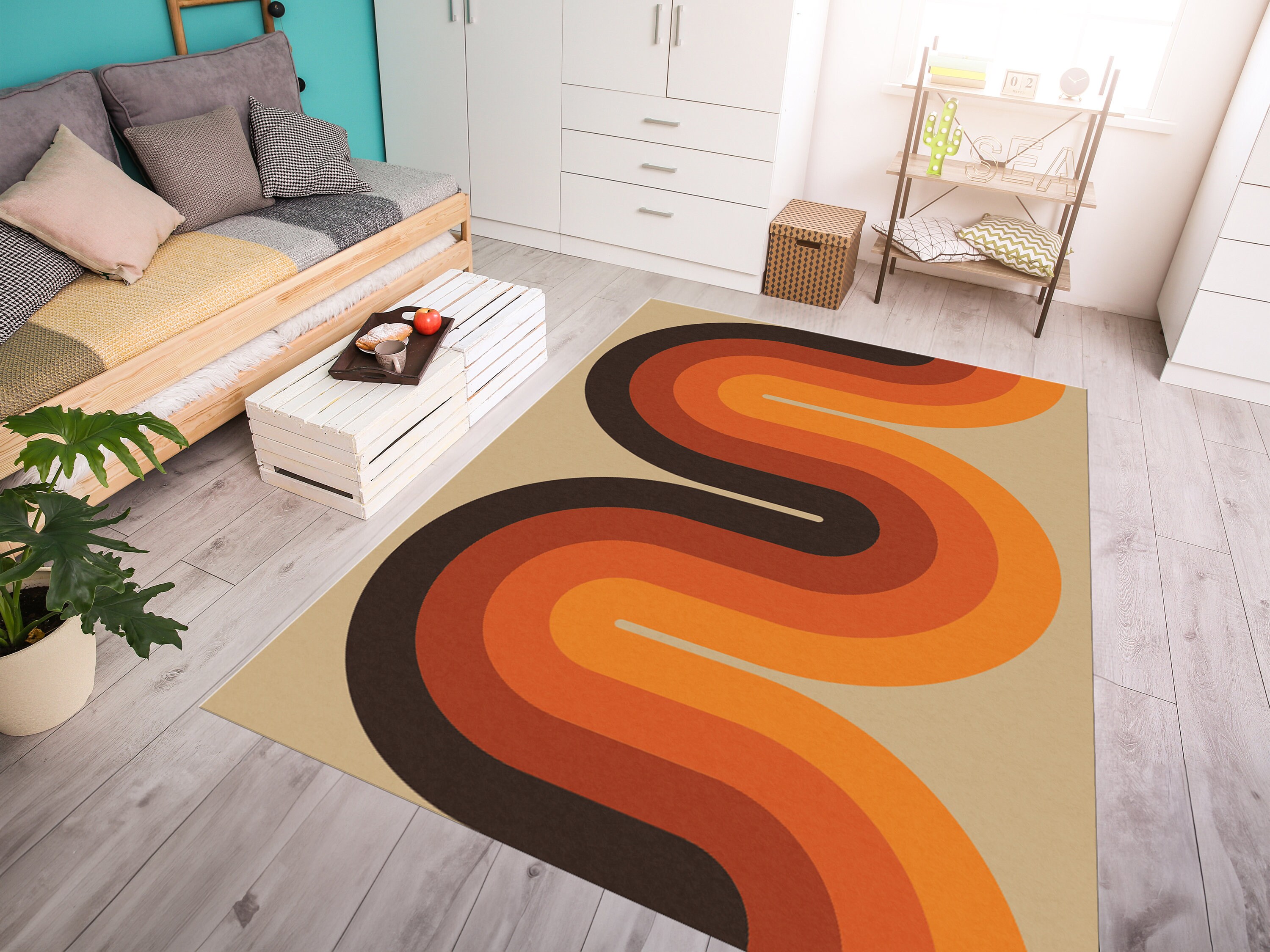 Retro Rug, Groovy Funky Rug, Retro Area Rug, Ben Eggehorn Rug, Colorful