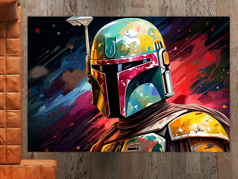 Star Wars Kids Room Rug: Colorful Helmet Graffiti, Non-Slip image 2