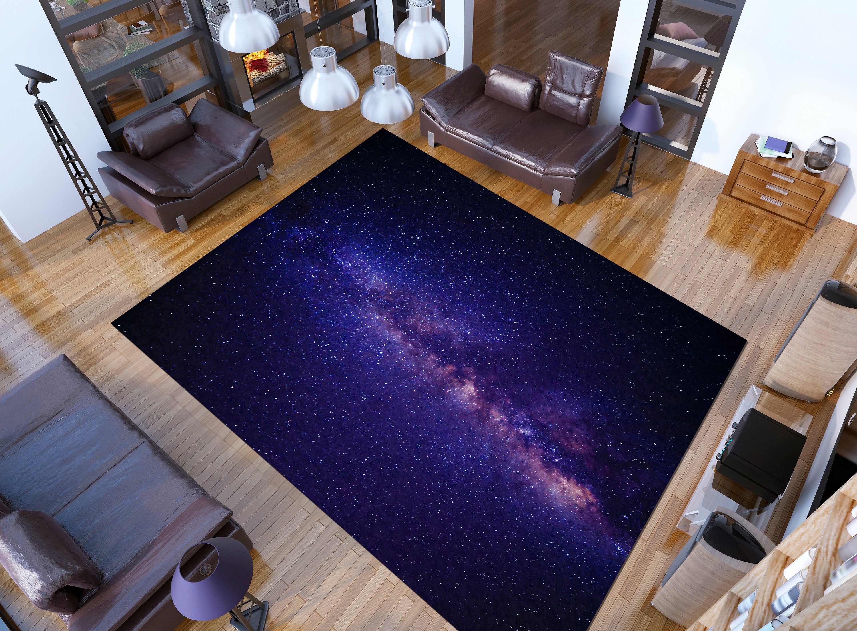 Milky Way Rug: Starry Galaxy View, Personalized Decor - Etsy