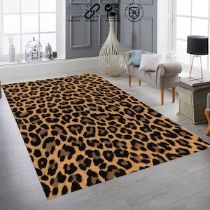 Leopard Rug, Leopard Pattern Rug, Pink Leopard Rug, Custom Rug, Modern Rugs, Colorful Housewarming Gift, Anti-Slip Carpet, Gift For  Home