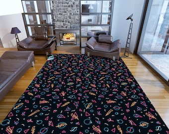 80s Arcade Rug: Game Room Carpet, Modern Decor