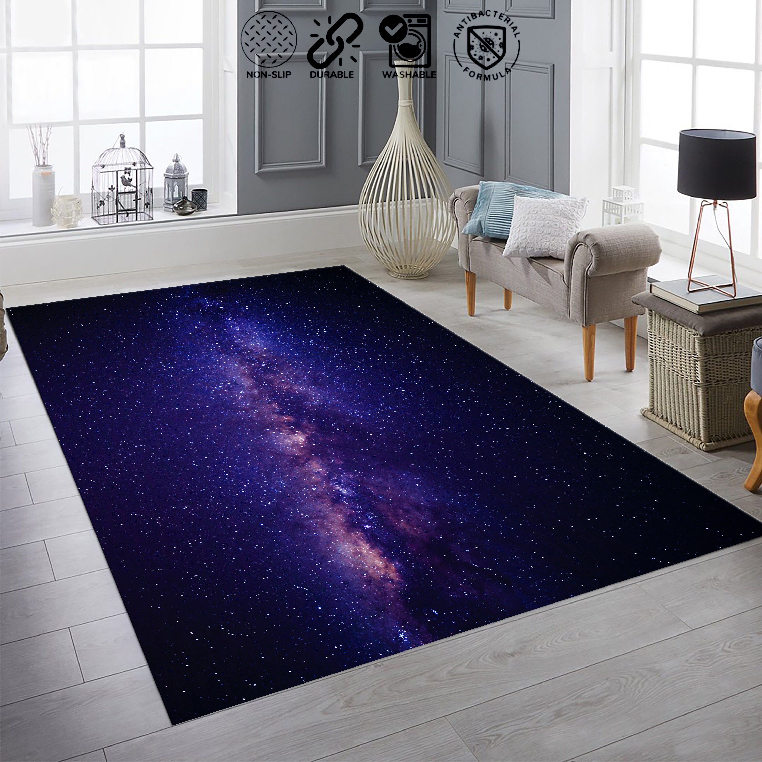 Milky Way Rug: Starry Galaxy View, Personalized Decor - Etsy