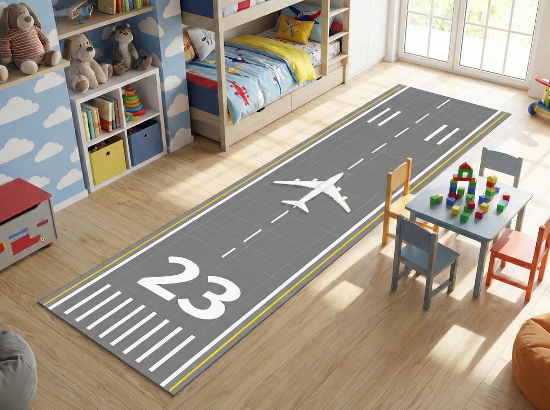 Kids Track Rugs Runway Rug: Kids Airpot Track Rug, Gift for Him - Etsy