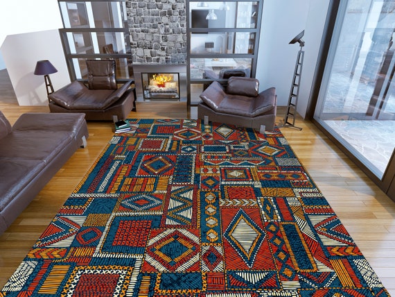 Colorful Ethnic Traditional Rug: Vintage Ethnic Style Home Decor