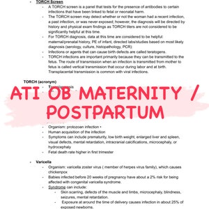 ATI OB Maternidad posparto Guía de estudio de 57 páginas