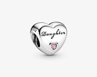 Daughter Heart Charm | S925 Sterling Silver Dangle Bead Mother’s Day/Birthday Gift /Christmas Gift