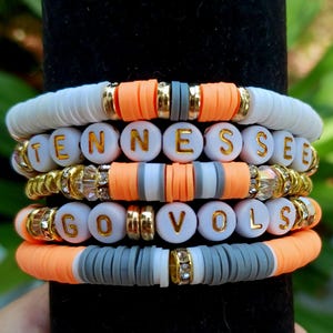 FULL STACK Tennessee vols inspired heishi stacking bracelets ut volunteers gameday