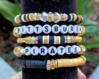 Pittsburgh Pirates Heishi Bracelet Stack: Game Day Jewelry