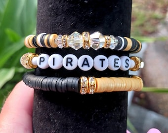Pittsburgh Pirates Heishi Bracelet Stack: Gameday Jewelry