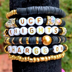 ENTIRE STACK Central Florida knights inspired heishi stacking bracelets ucf gameday