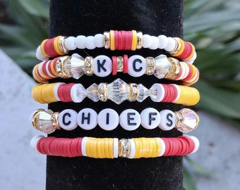 Kansas City Chiefs Heishi Bracelet Stack – Game Day Jewelry