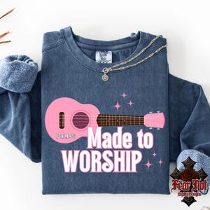 Made to worship png, worship png, Christian png, guitar png, retro png, retro Christian png