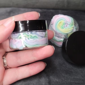 Beautifully hand-piped Body Butter, non-greasy butter, multiple scents, 1oz sample size body butter, shea butter