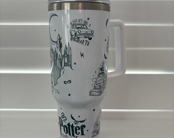 Harry Potter 40oz tumbler | Travel cup| personalised |custom made| stainless steel cup with straw| cold drinks | hot drinks