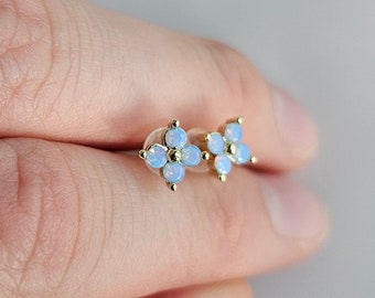 Natürliche Opal Minimalist Ohrringe, 925 Sterling Ohrringe, Gold Ohrringe, Ohrstecker, Zierliche Ohrstecker, Opal Ohrstecker, Geschenk für sie