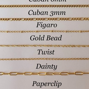Gold Chain Necklace, Twist Chain, Figaro Chain, Dainty Chain, Bead Chain, Cuban link Chain, Tiny Link Chain, Christmas gift