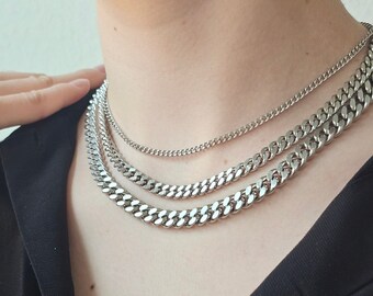 Silver Chain Necklace, UNISEX Chain, Stainless Steel Chain
