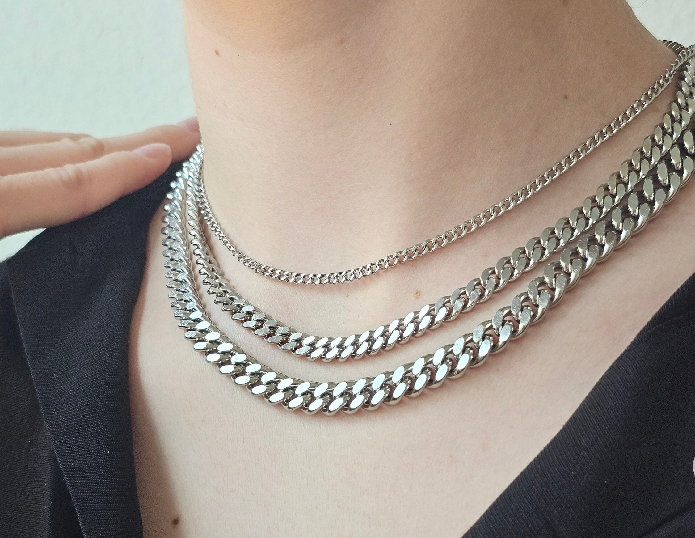 【Hei】special chain necklace★送料・関税込★2色★樹脂着用 Silver Chain Necklace, UNISEX Chain, Paperclip, Link, Cable