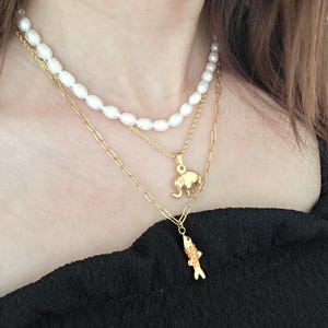 18K Gold Filled Layering necklace Set, Summer Necklace, Necklace Set, gift for her, Waterproof Jewelry, Adjustable Necklace, Fish Necklace