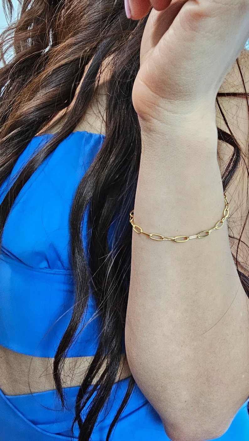 18K Gold Filled Chain Bracelet, Cable Chain, Paperclip Chain, Twist Chain, Figaro Chain, Curb Chain, Christmas Gift for kids, gift for her image 5