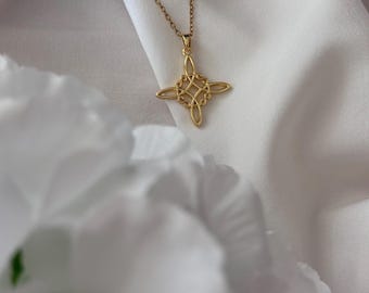 18K Gold Filled Celtic Knot Necklace 17 inches