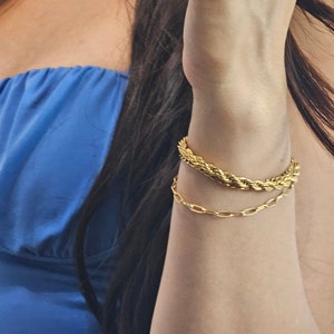 18K Gold Filled Chain Bracelet, Cable Chain, Paperclip Chain, Twist Chain, Figaro Chain, Curb Chain, Christmas Gift for kids, gift for her image 3