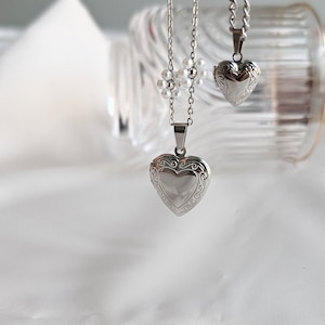 Colar com medalhão de coração em prata esterlina, colar com gravação personalizada, colar com foto, presentes personalizados, presente para mãe, presentes de aniversário, presente