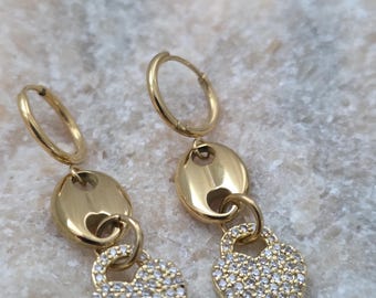 18K Gold Filled Minimalist Heart Earrings, Waterproof Earrings, Hypoallergic Earring