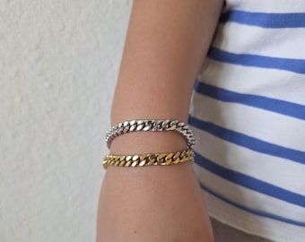 Cuban Bracelet for kids, Waterproof, Hypoallergic, Gold Cuban Link, Silver Cuban Link, Silver Bracelet, Gold Bracelet, gift for kids