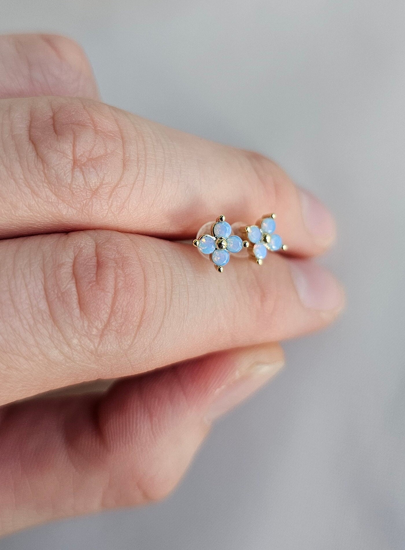 Natural Opal Minimalist Earrings, 925 Sterling earrings, Gold Earrings, Stud Earrings, Dainty stud earrings, opal stud earrings,gift for her