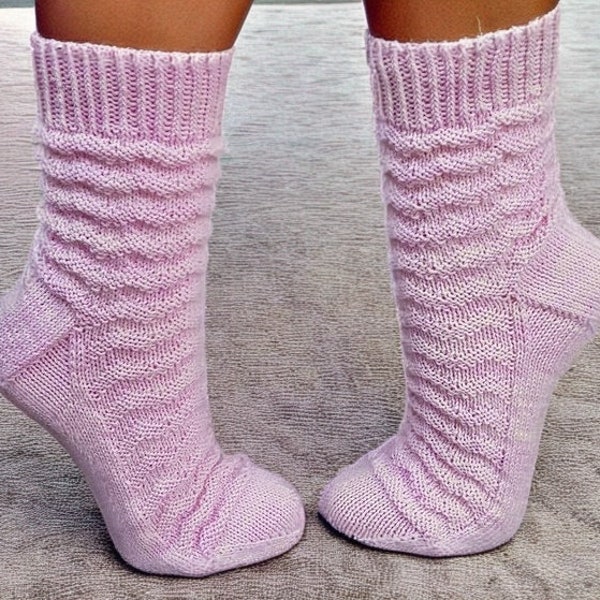 Beginner Socks Knit Pattern  - Knitting Pattern-Digital Download- knitted gift-Easy Knit Socks Pattern-Sock Tutorial-PDF Pattern