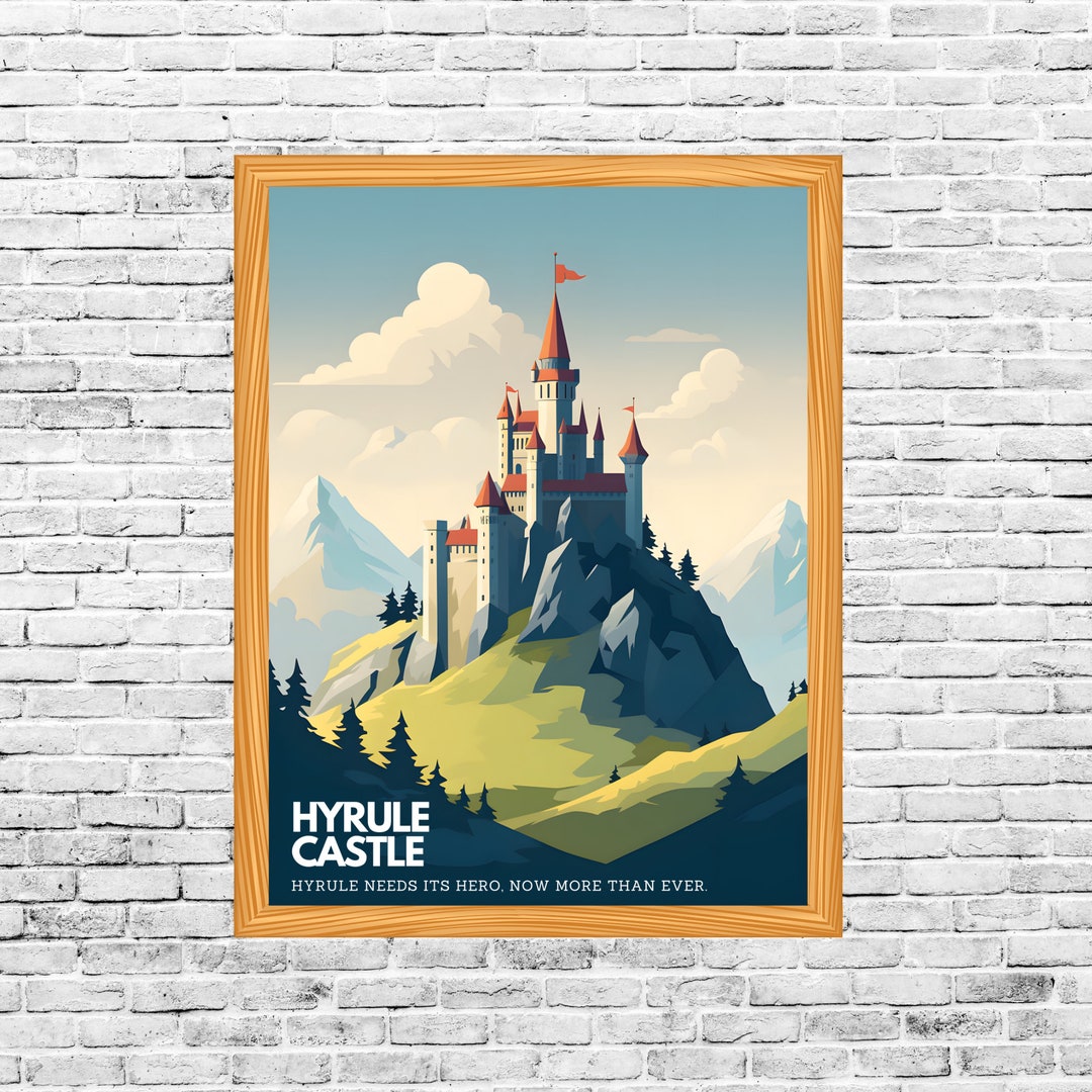 Hyrule Castle Illustration Wall Art, Gaming Poster, Housewarming Home ...