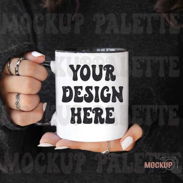 Black handle mug mockup, White coffee mug mock up, model mug mockups, black 11 oz mug mockup, rustic mug photo template, instant download