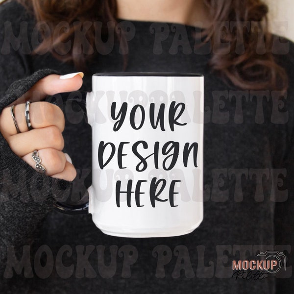 Black handle mug mockup, coffee mug mock up, boho mug mockups, Modern model mug mockup 15oz mug mockup, rustic mug photo template mock ups
