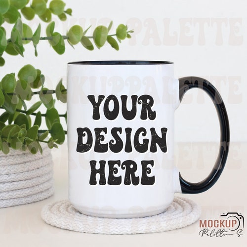 Black handle mug mockup, coffee mug mock up, boho mug mockups, Modern model mug mockup 15oz mug mockup, rustic mug photo template mock ups
