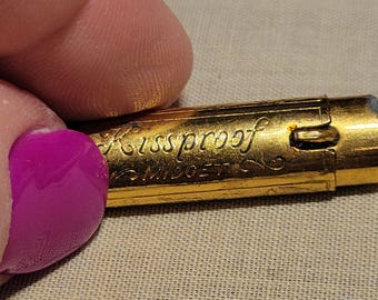 Vintage "Kissproof" brass lipstick